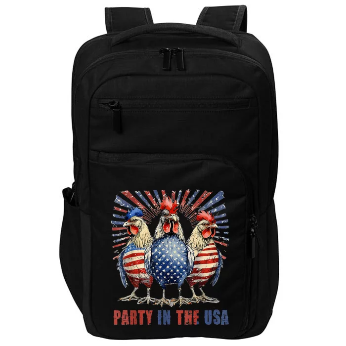 Patriotic Usa Chicken 4th Of July Impact Tech Backpack