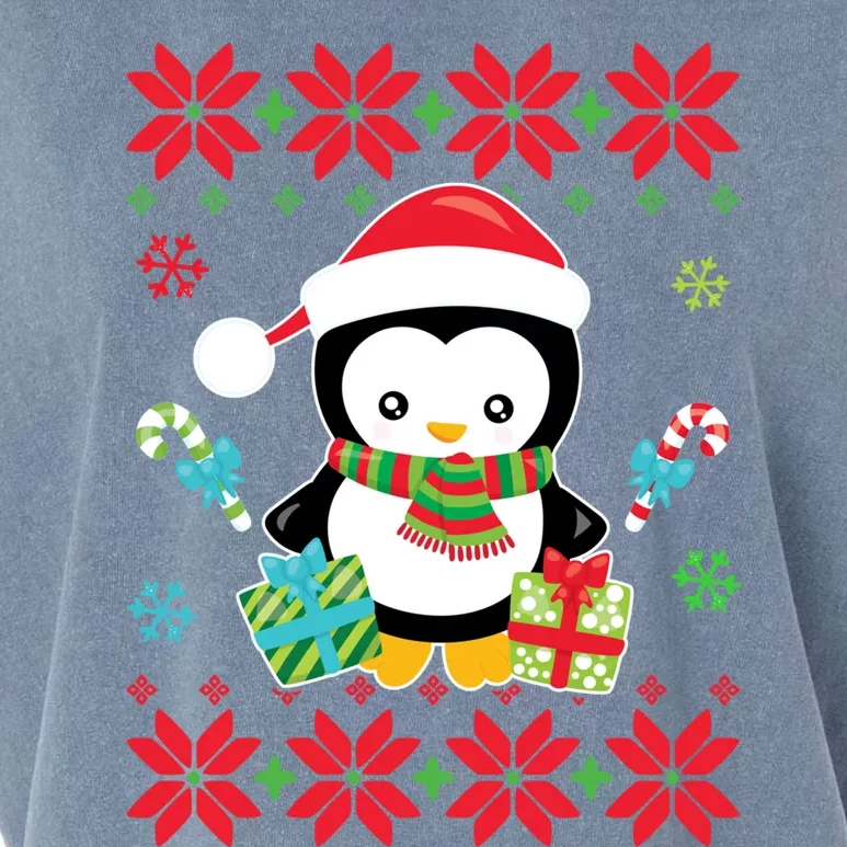 Penguin Ugly Christmas Tacky Xmas Crazy Holiday Candy Canes Gift Garment-Dyed Women's Muscle Tee