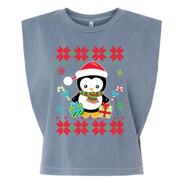 Penguin Ugly Christmas Tacky Xmas Crazy Holiday Candy Canes Gift Garment-Dyed Women's Muscle Tee