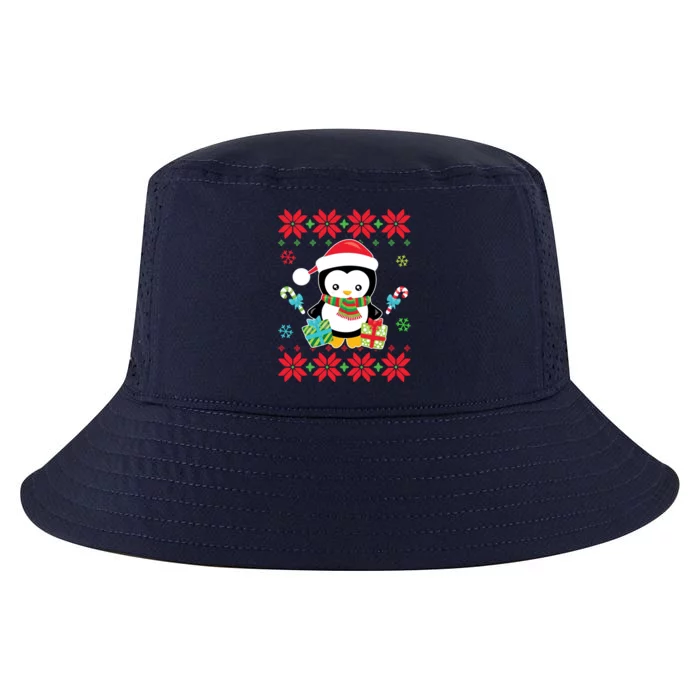 Penguin Ugly Christmas Tacky Xmas Crazy Holiday Candy Canes Gift Cool Comfort Performance Bucket Hat