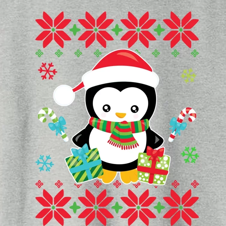 Penguin Ugly Christmas Tacky Xmas Crazy Holiday Candy Canes Gift Women's Crop Top Tee