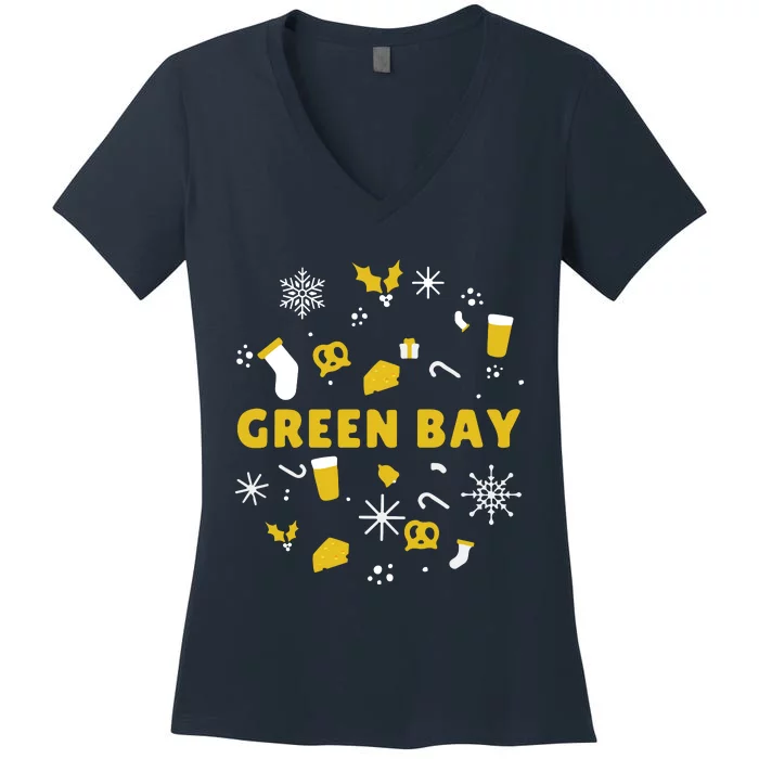 Packers Ugly Christmas Shirt Women's V-Neck T-Shirt