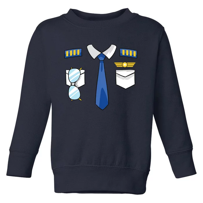 Pilot Uniform Costume Airplane Aviator Aviation Halloween Toddler Sweatshirt