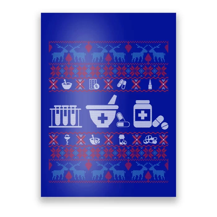 Pharmacy Ugly Christmas Sweater For Pharmacist Christmas Cool Gift Poster