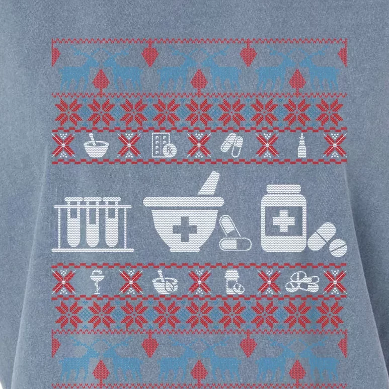 Pharmacy Ugly Christmas Sweater For Pharmacist Christmas Cool Gift Garment-Dyed Women's Muscle Tee