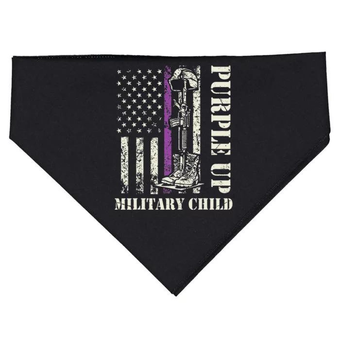 Purple Union Children's Army American Flag Month USA-Made Doggie Bandana