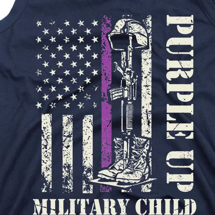 Purple Union Children's Army American Flag Month Tank Top