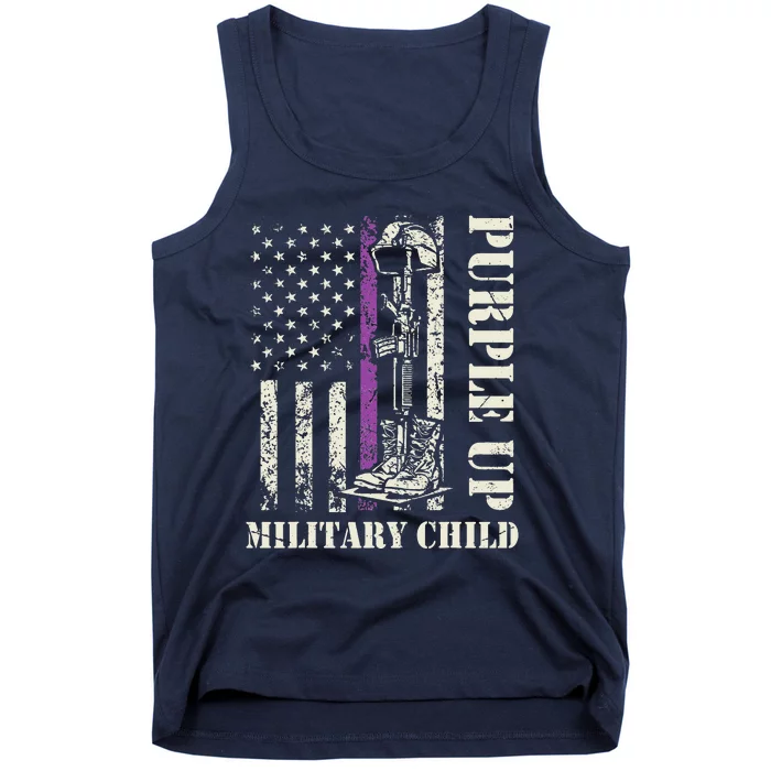 Purple Union Children's Army American Flag Month Tank Top