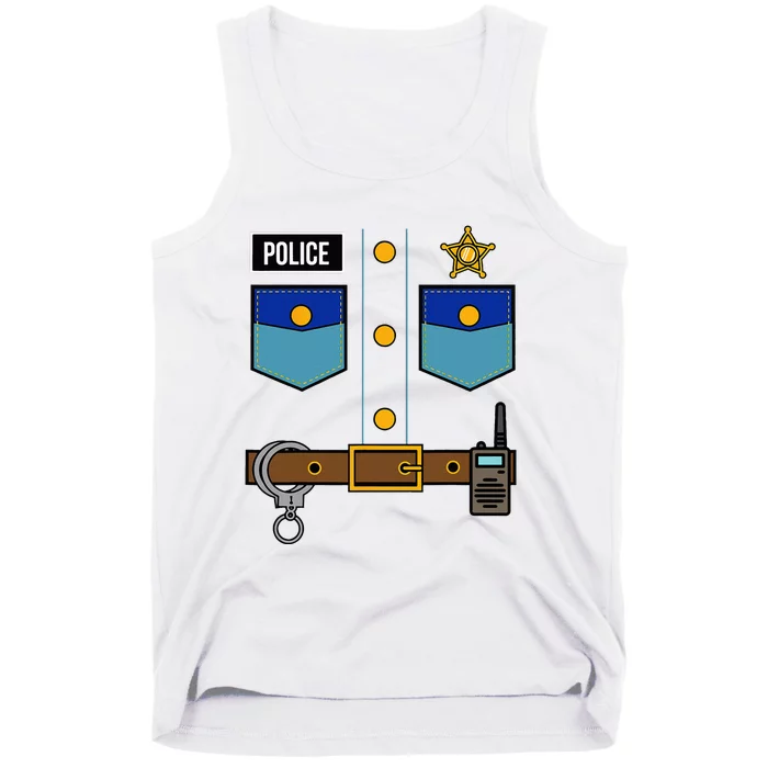 Police Uniform Costume Cool Easy Halloween Gift Tank Top