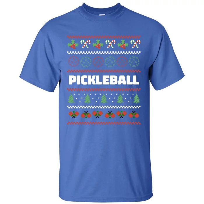 Pickleball Ugly Christmas Design Gift Tall T-Shirt