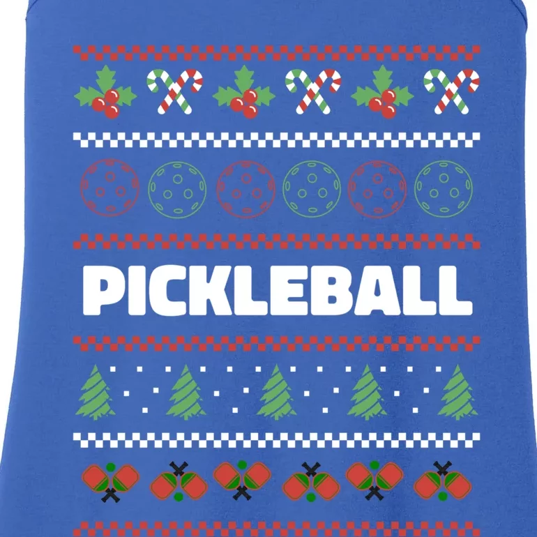 Pickleball Ugly Christmas Design Gift Ladies Essential Tank