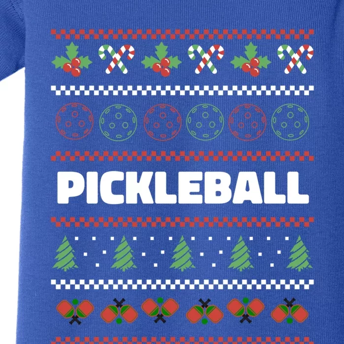 Pickleball Ugly Christmas Design Gift Baby Bodysuit