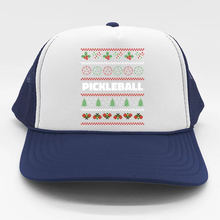 Pickleball Ugly Christmas Design Gift Trucker Hat