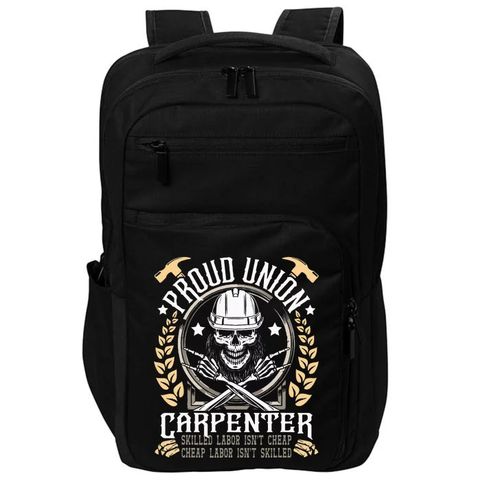 Proud Union Carpenter Woodworking Carpentry Woodworker Impact Tech Backpack