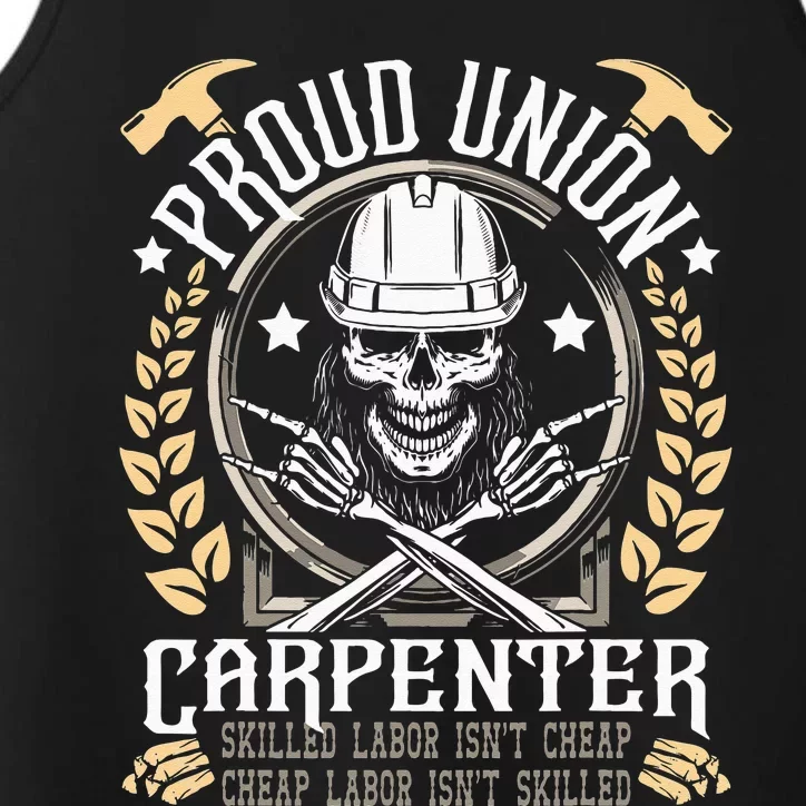 Proud Union Carpenter Woodworking Carpentry Woodworker Performance Tank