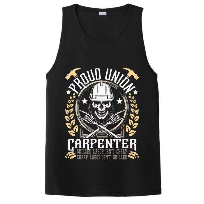 Proud Union Carpenter Woodworking Carpentry Woodworker Performance Tank