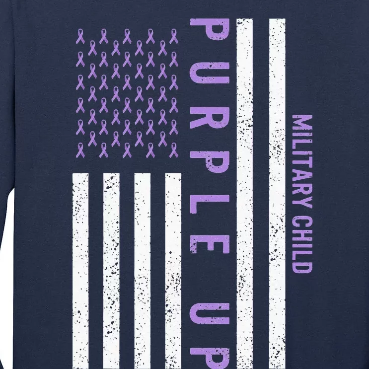 Purple Up Children's Costumes Military Children's Month American Flag Tall Long Sleeve T-Shirt