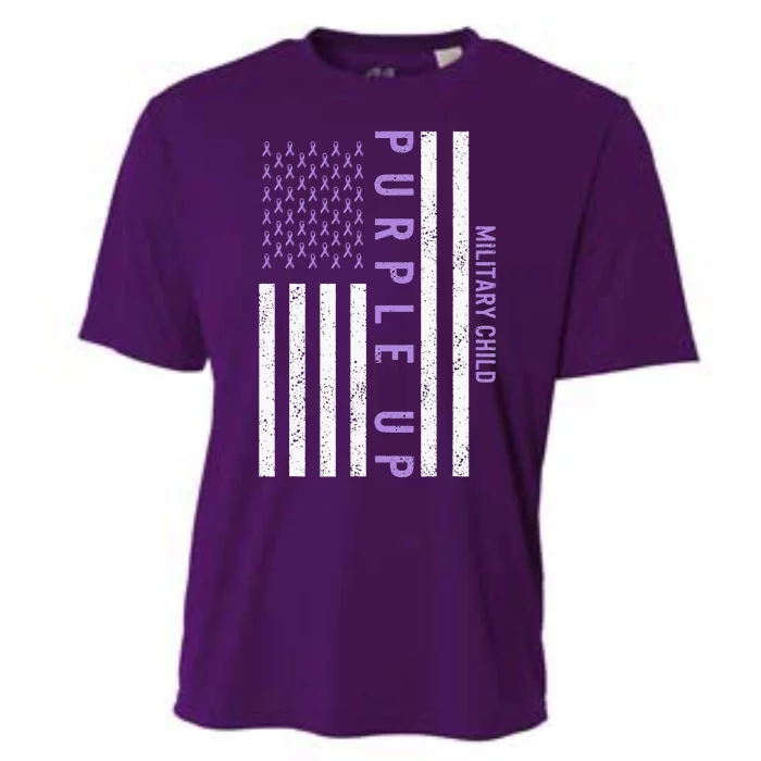 Purple Up Children's Costumes Military Children's Month American Flag Cooling Performance Crew T-Shirt