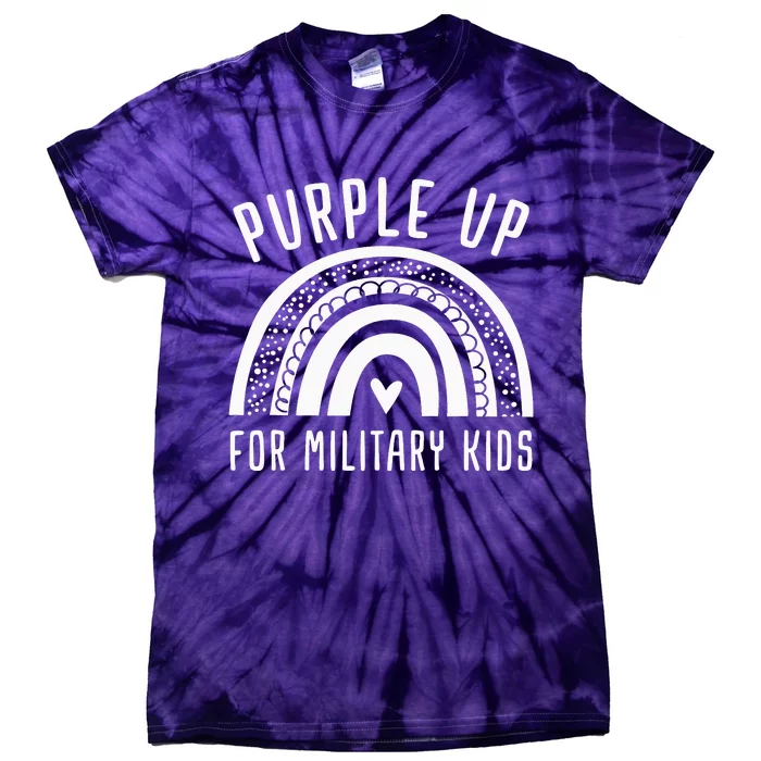 Purple Up Children's Costumes Military Children's Month American Flag Tie-Dye T-Shirt