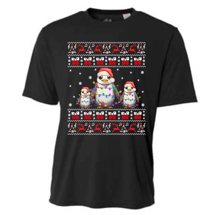 Penguin Ugly Christmas Xmas Lights Family Matching Cooling Performance Crew T-Shirt