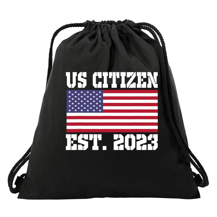 Proud US Citizenship Immigrant American New USA Citizen Flag Drawstring Bag