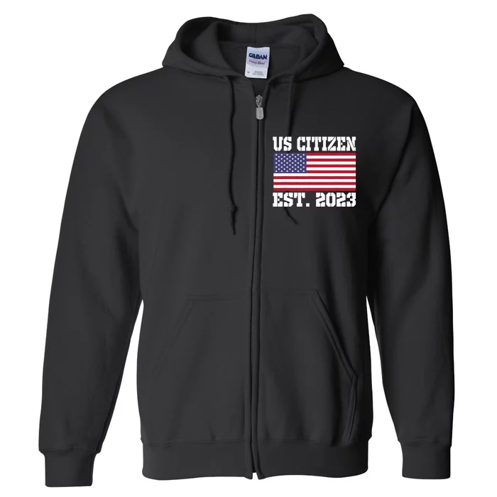 Proud US Citizenship Immigrant American New USA Citizen Flag Full Zip Hoodie