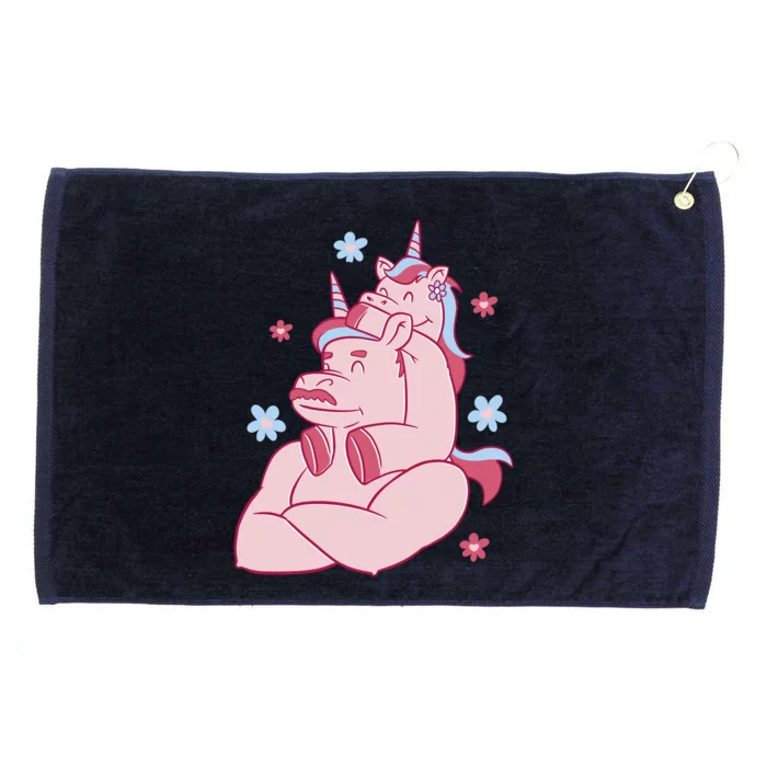 Papa Unicorn Cute Gift Grommeted Golf Towel