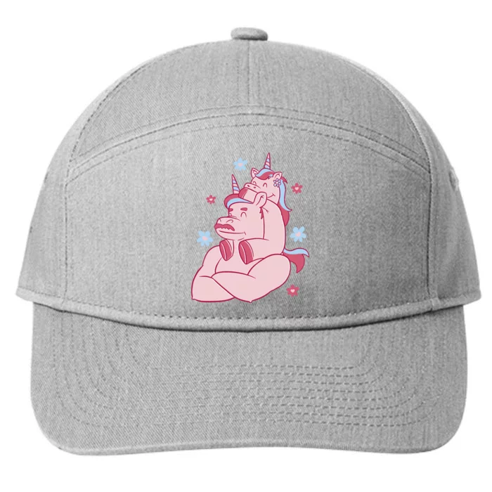 Papa Unicorn Cute Gift 7-Panel Snapback Hat