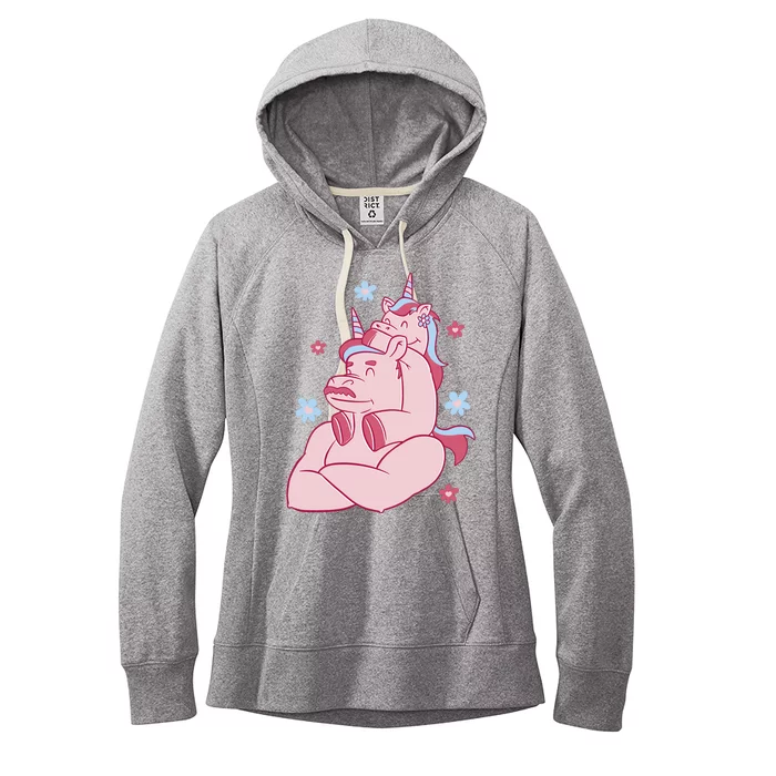 Papa Unicorn Cute Gift Women's Fleece Hoodie