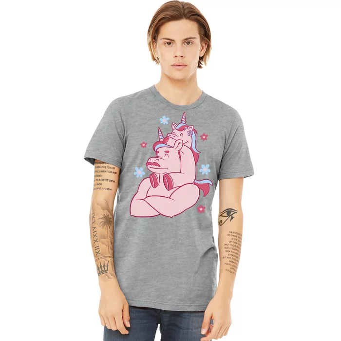 Papa Unicorn Cute Gift Premium T-Shirt