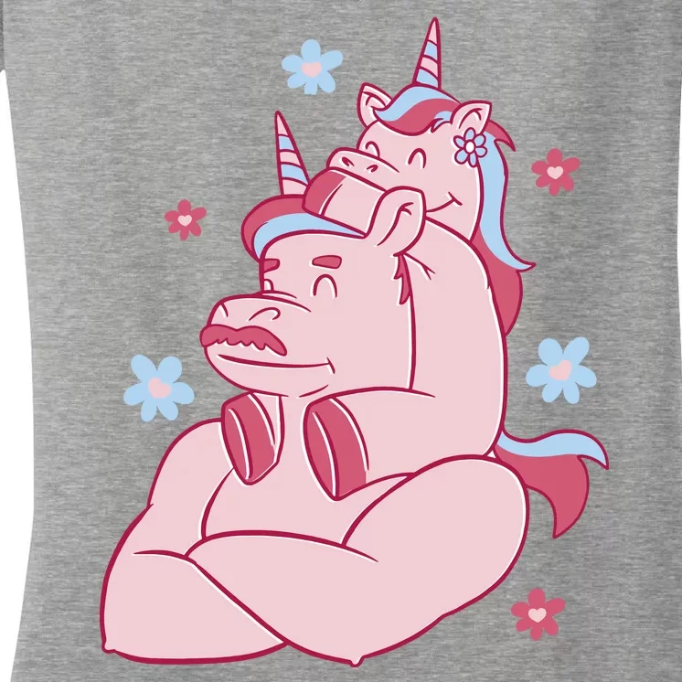 Papa Unicorn Cute Gift Women's V-Neck T-Shirt