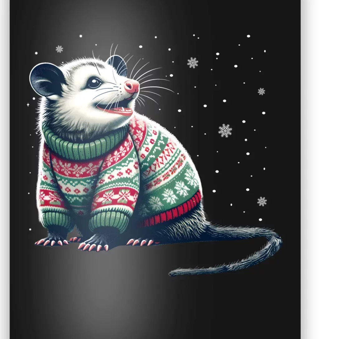 Possum Ugly Christmas Sweater Opposum Lover Rodent Owner Poster