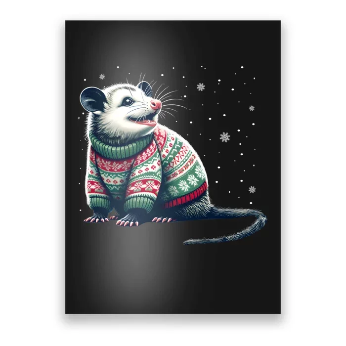 Possum Ugly Christmas Sweater Opposum Lover Rodent Owner Poster