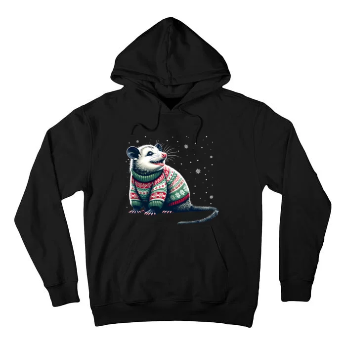 Possum Ugly Christmas Sweater Opposum Lover Rodent Owner Tall Hoodie