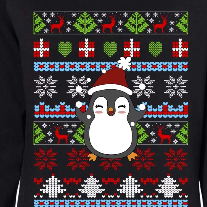 Penguin Ugly Christmas Penguin Gift Womens California Wash Sweatshirt