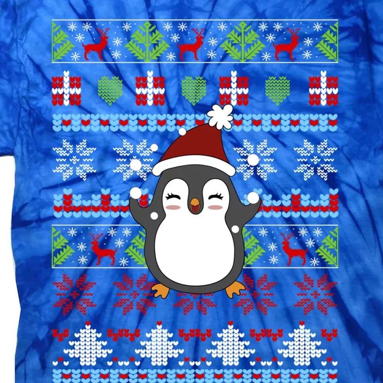 Penguin Ugly Christmas Penguin Gift Tie-Dye T-Shirt