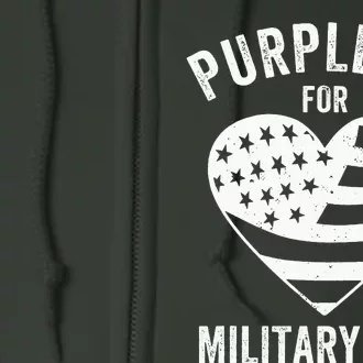 Purple Up Children's Costumes Military Children's Month American Flag Full Zip Hoodie