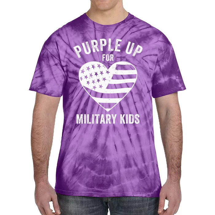 Purple Up Children's Costumes Military Children's Month American Flag Tie-Dye T-Shirt