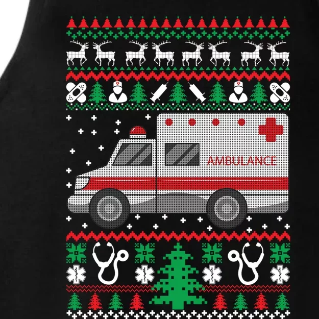 Paramedic Ugly Christmas Funny Gift Holiday Emt Ems Funny Gift Ladies Tri-Blend Wicking Tank