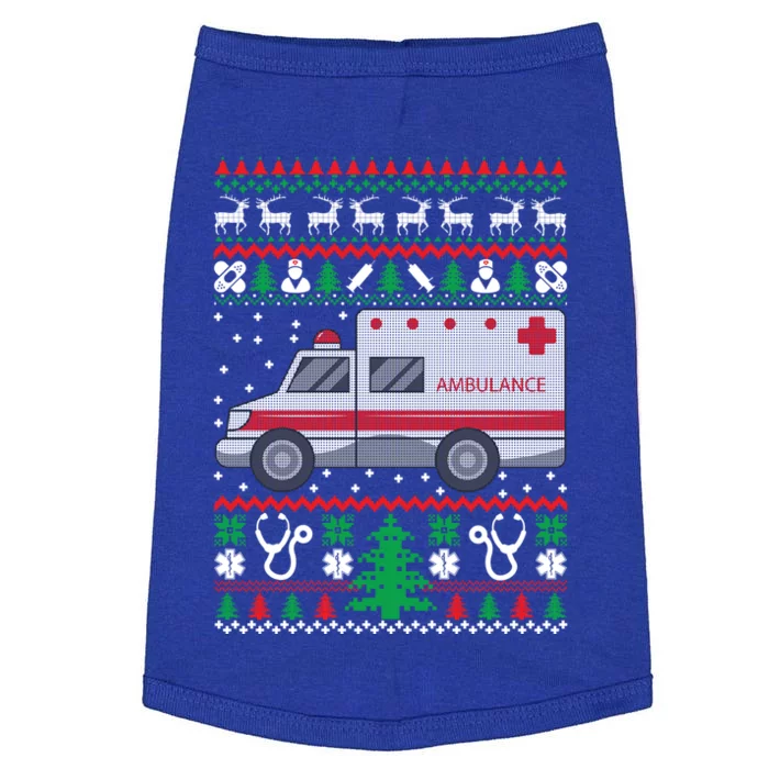 Paramedic Ugly Christmas Funny Gift Holiday Emt Ems Funny Gift Doggie Tank