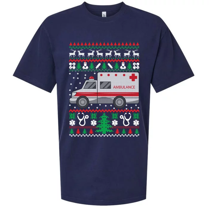 Paramedic Ugly Christmas Funny Gift Holiday Emt Ems Funny Gift Sueded Cloud Jersey T-Shirt