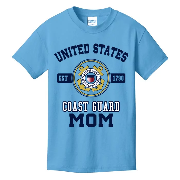 Proud Us Coast Guard Mom Military Pride Gift Kids T-Shirt