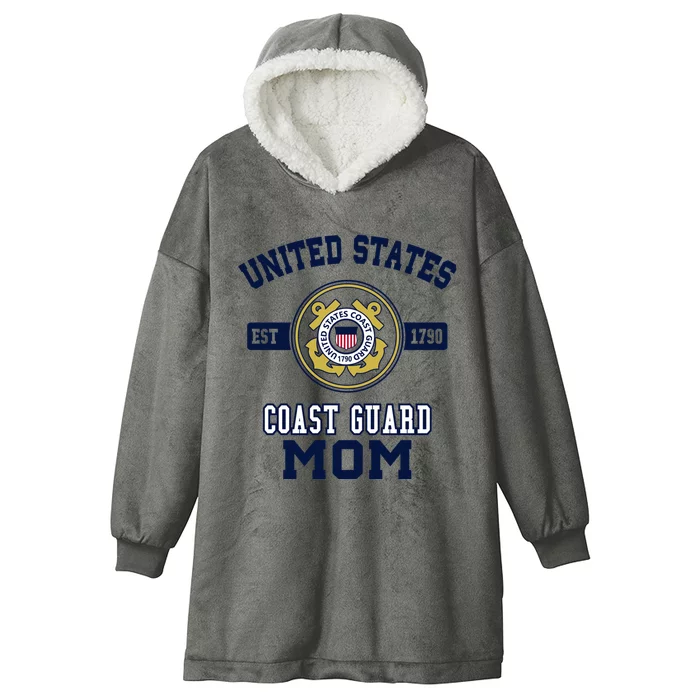 Proud Us Coast Guard Mom Military Pride Gift Hooded Wearable Blanket