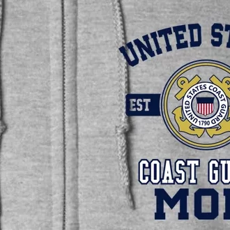 Proud Us Coast Guard Mom Military Pride Gift Full Zip Hoodie