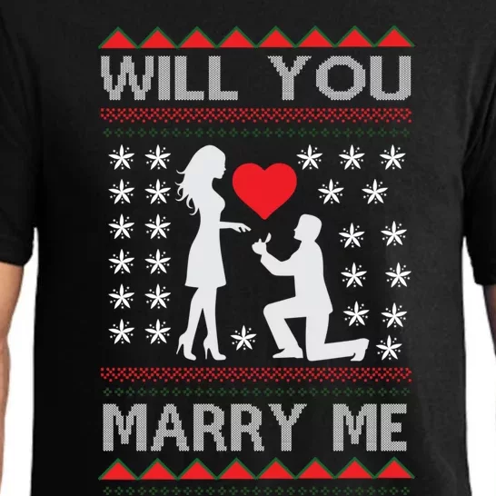 Proposal Ugly Christmas Design Funny Marry Me Gift Pajama Set