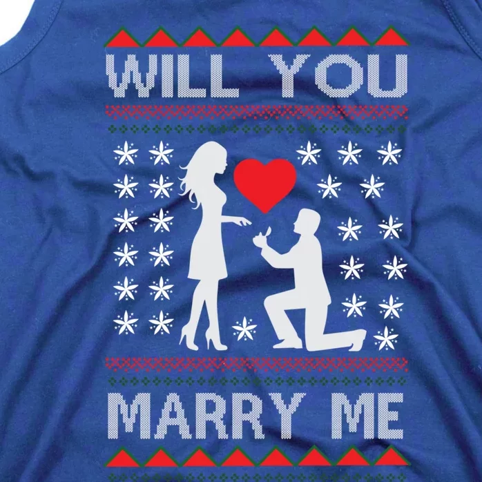 Proposal Ugly Christmas Design Funny Marry Me Gift Tank Top