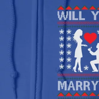 Proposal Ugly Christmas Design Funny Marry Me Gift Full Zip Hoodie