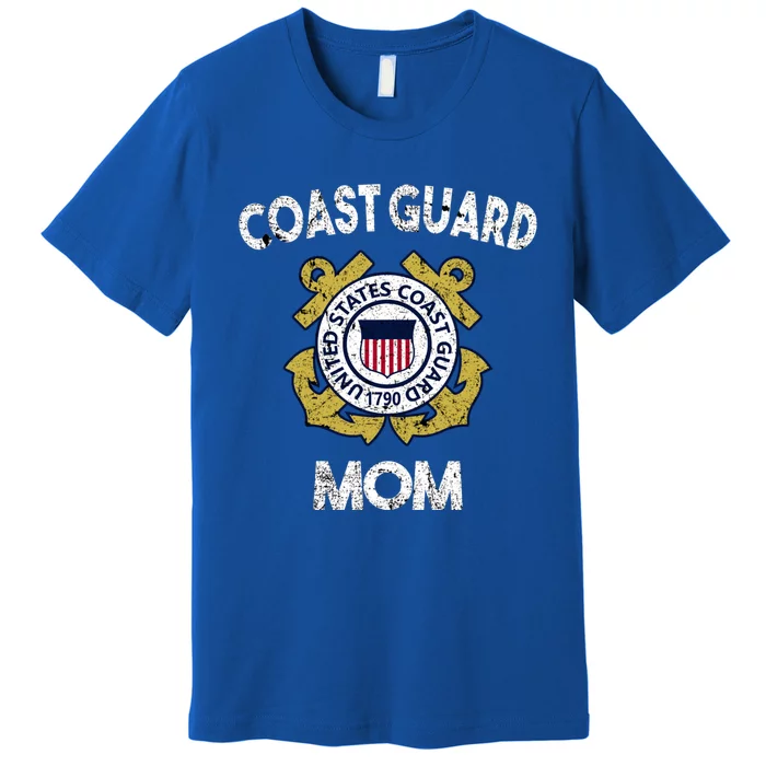 Proud Us Coast Guard Mom Military Pride Gift Premium T-Shirt