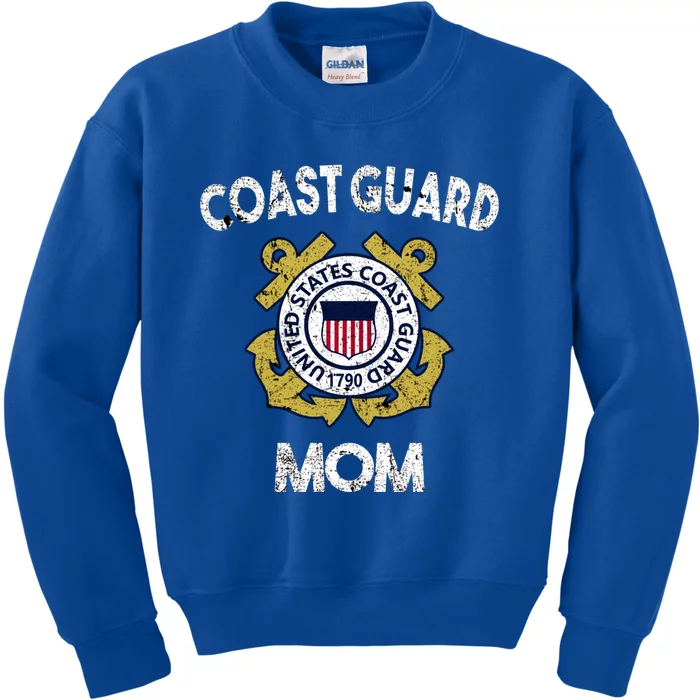 Proud Us Coast Guard Mom Military Pride Gift Kids Sweatshirt