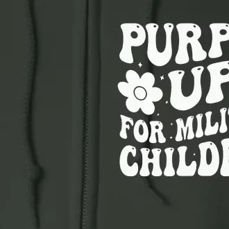 Purple Up Children's Costumes Military Children's Month American Flag Full Zip Hoodie